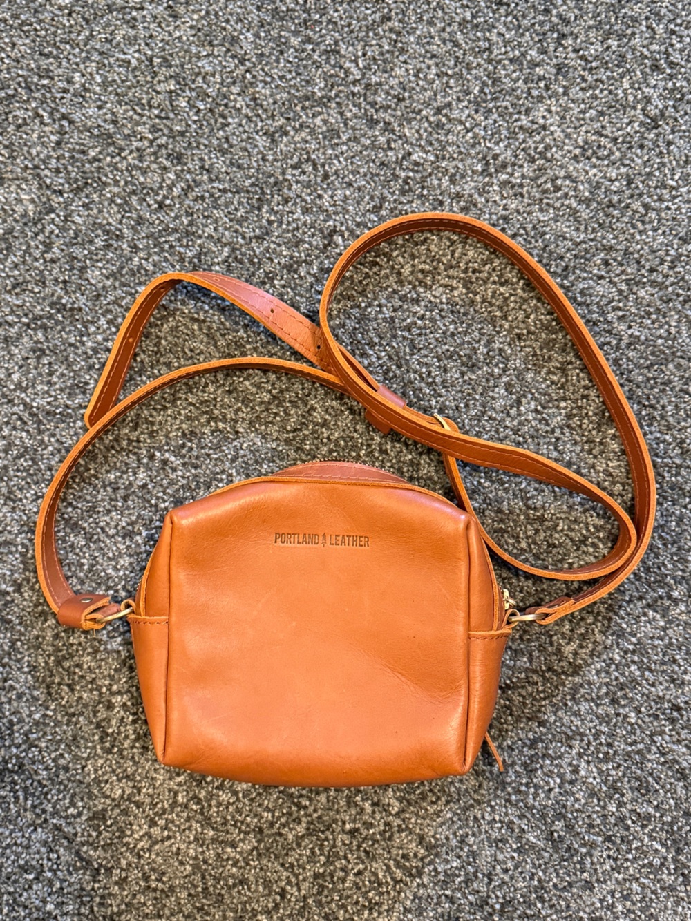 Portland Leather Light Brown Mini Leather Crossbody Bag